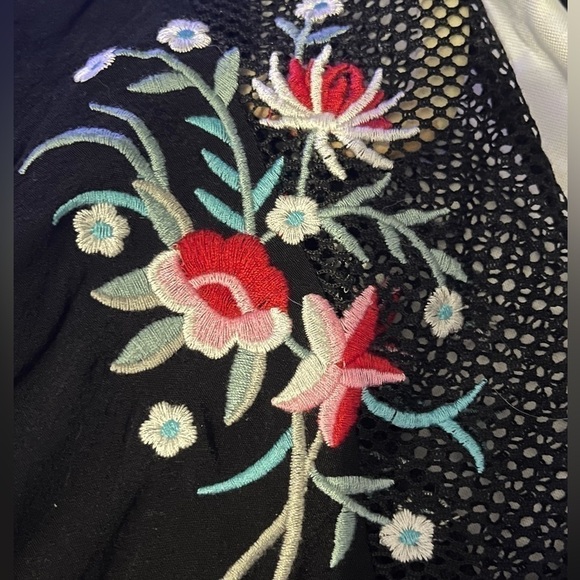 Forever 21+ Black Romper with Floral Detail - Picture 3 of 4